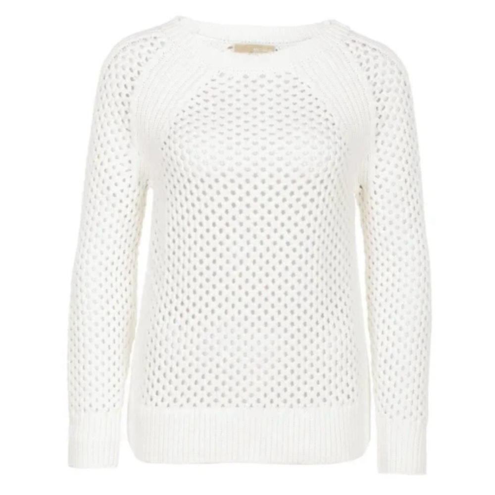 Micheal Micheal Kors White Mesh-Like Sweater, Size Small - Picture 4 of 16